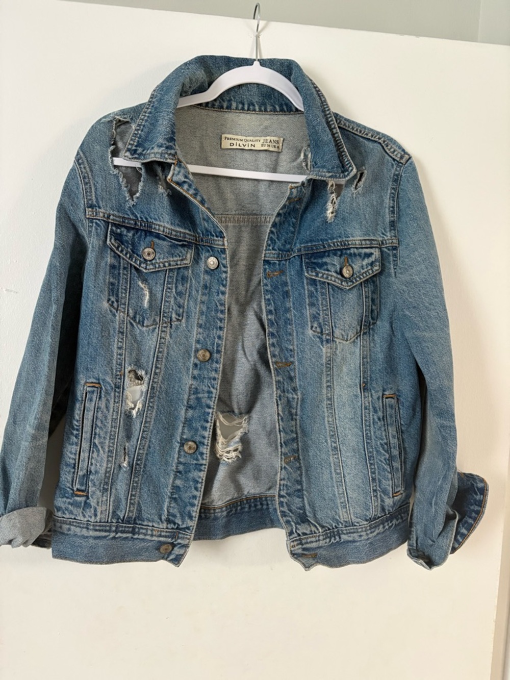 Distressed Blue Denim Jacket by Dilvin Jeans